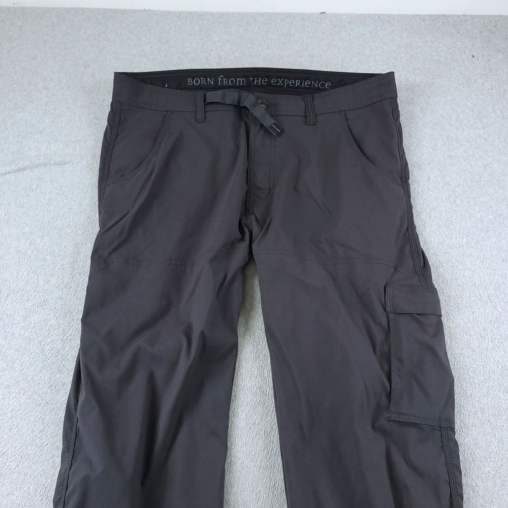 prAna Stretch Zion Relaxed Pants Mens 36x34 Charcoal Cargo Hiking UPF 50 Stretch - Picture 2 of 13